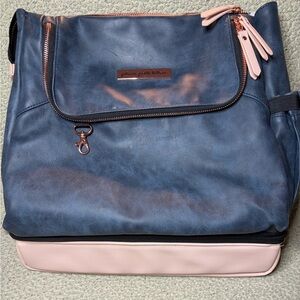 Petunia Pickle Bottom Navy and Blush Diaper Bag